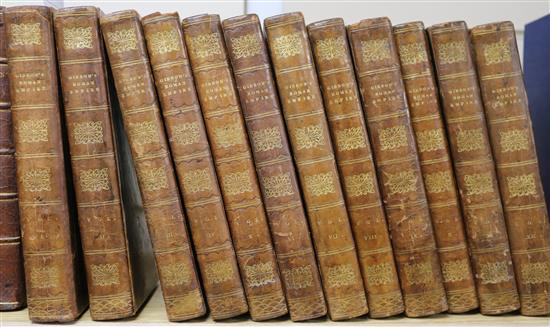 Gibbon, Edward - The History of the Decline and Fall of The Roman Empire, 12 vols, calf, 8vo, Edinburgh 1811